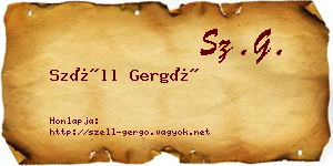 Széll Gergő névjegykártya