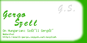 gergo szell business card